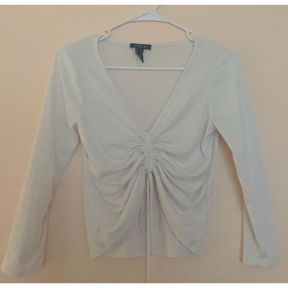 White Cropped Long Sleeve
